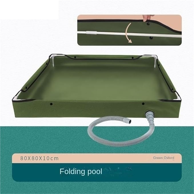 Upgraded Portable Shower Pan 31.5×31.5 Foldable Camping Shower Base &amp Floor with Detachable Drain Pipe Ideal for Camping RV Outdoor Indoor Portable Shower Stall