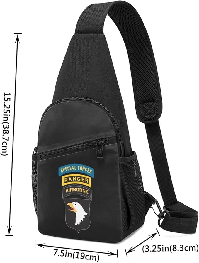 101st Airborne Ranger Special Forces Chest Pack Leisure Shoulder Crossbody Chest Bag