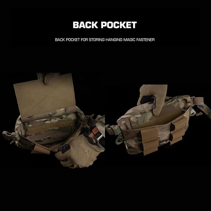 Tactical Drop Pouch Fanny PackUtility EDC Large Multi-Purpose Waist Bags for Tactial Vest Chest Rig