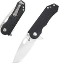 Eafengrow EF32 Folding Knife D2 Steel Blade and G10 Handle Pocket EDC Tool Knife for Working Camping Outdoor Activities(Black)