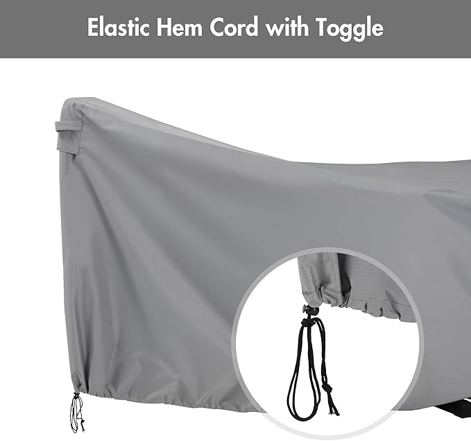 ANOW Upgraded Waterproof Hammock Cover Thickened PU Protective Cover Included Adjustable Buckle Strap for 12FT Hammock Stand Grid Silver Gray