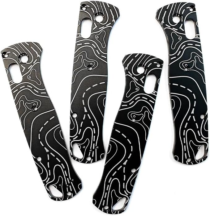 1 Pair Custom Anodized Aluminum Alloy Scales Handle Fits for Bugout 535