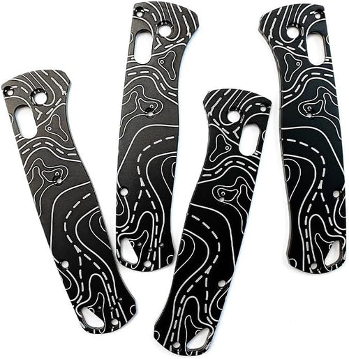 1 Pair Custom Anodized Aluminum Alloy Scales Handle Fits for Bugout 535