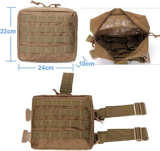 Outdoor Sports Hiking Versipack Camouflage Bag Tactical Molle Leg Pack - Tan