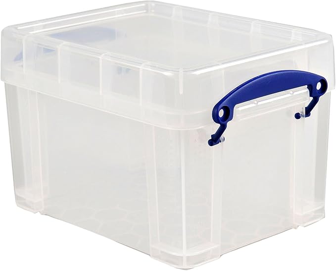 Really Useful Box 4 Pack Storage Bins Clear Plastic Stackable Organizing Totes 3 Liter