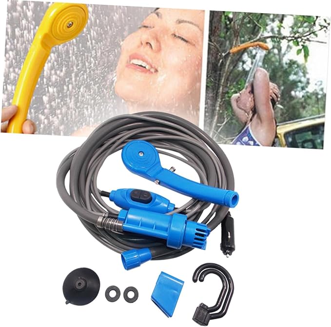 12v Portable Camping Shower Electric Pump Power Cable Hose Car Tree Hanging for Outdoor Indoor Use Pet Washing