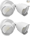 2 Pack 15W LED Flood Light Outdoor 1500 Lumen Exterior Security Lights 3000K/5000K Light IP65 Waterproof Dual-Head Wall/Eave Mount Flood Light Energy Saving for Garage Patio Yard (White)