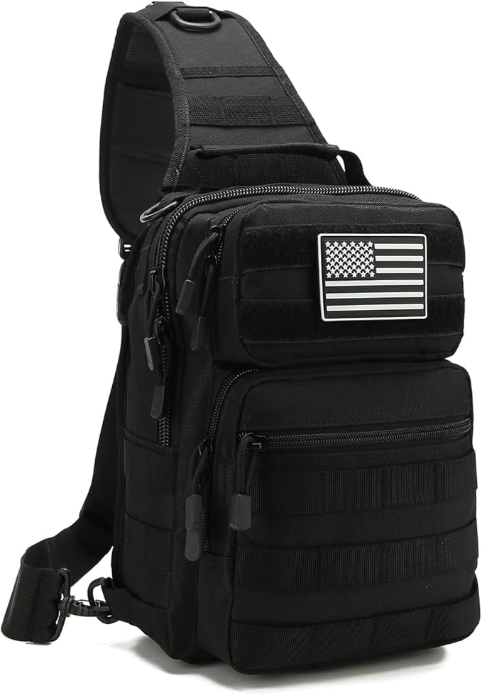 Tactical Sling Bag Backpack for Men Molle Shoulder Bag Pack Daypack Backpack for Hunting Hiking Traveling Camping