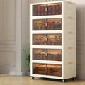 Storage Bins Stackable Folding Plastic Storage Containers with Clear Lids Multi Layer Organizer for Home Dorm Office Closet Bedroom Living Room