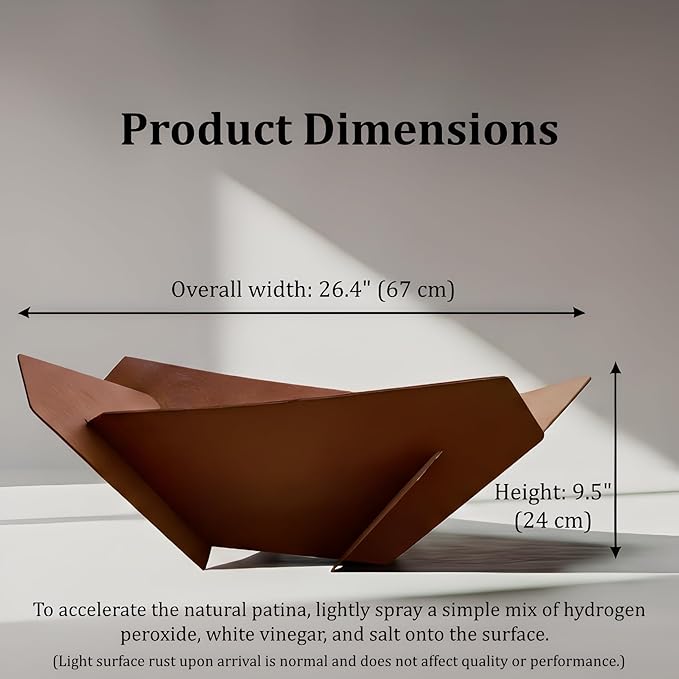 Decoroca Corten Steel Fire Pit - Outdoor Wood Burning Pit for Backyard Patio Garden &amp Terrace Durable &amp Weather-Resistant Ideal for Family Gatherings &amp Parties