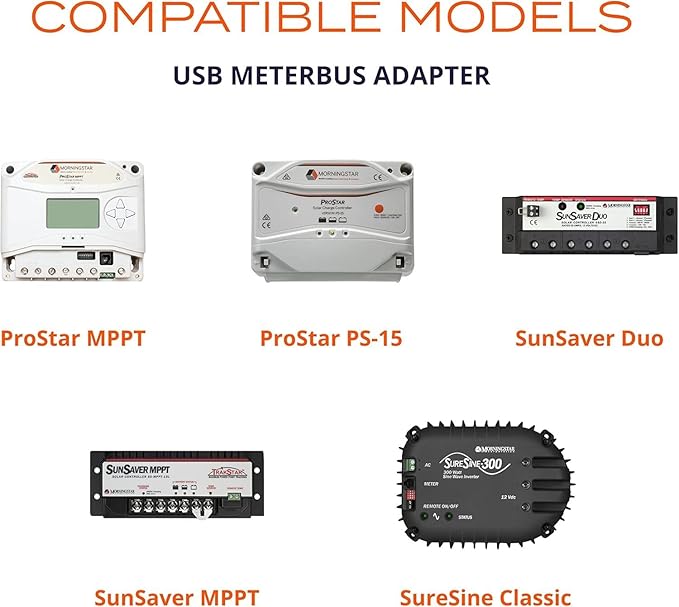 Morningstar USB MeterBus Adapter (UMC-1) - Converts a Morningstar Product's RJ-11 Electrical Interface to USB 2.0 Interface - Allows Communication Between PC and Charge Controller or Inverter