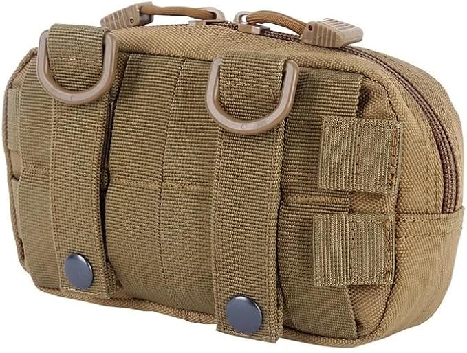 Outdoor Tactical Molle Waist Pouch First Aid Medical Bag Admin Map Holder Climbing Hunting Accessories EDC Tool BagsBrown