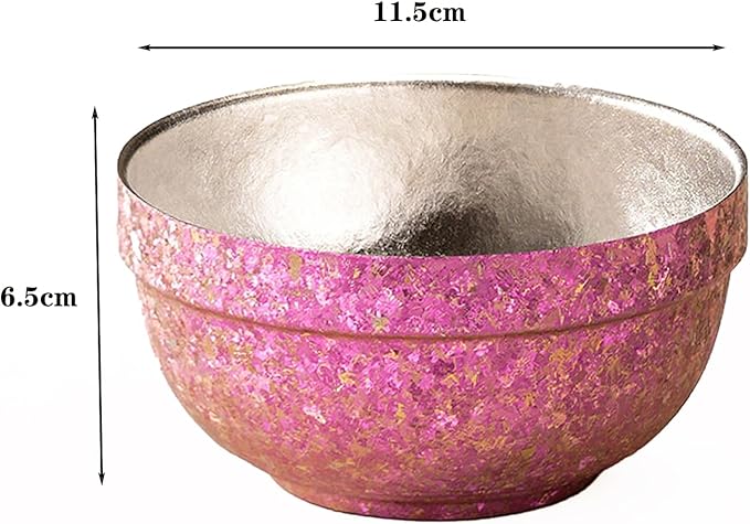 Titanium Camping Bowl Double Wall Insulated Bowl Stackable Lightweight Backpacking Dinnerware Durable Soup Cereal Rice Bowl for Home &amp Outdoor Use No Coating RT085T (Pink)