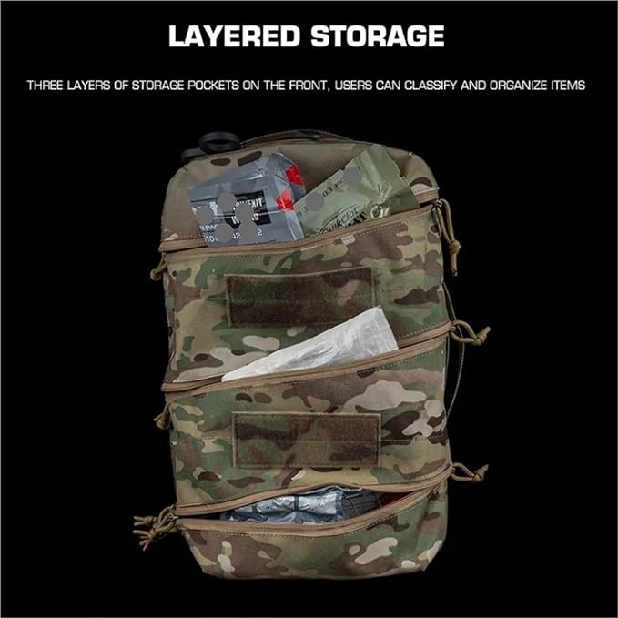 Bag Tactical Compact Assault Medical Backpack Outdoor Hunting Fishing Camping Motorcycle Multipurpose Back Panel(MC)