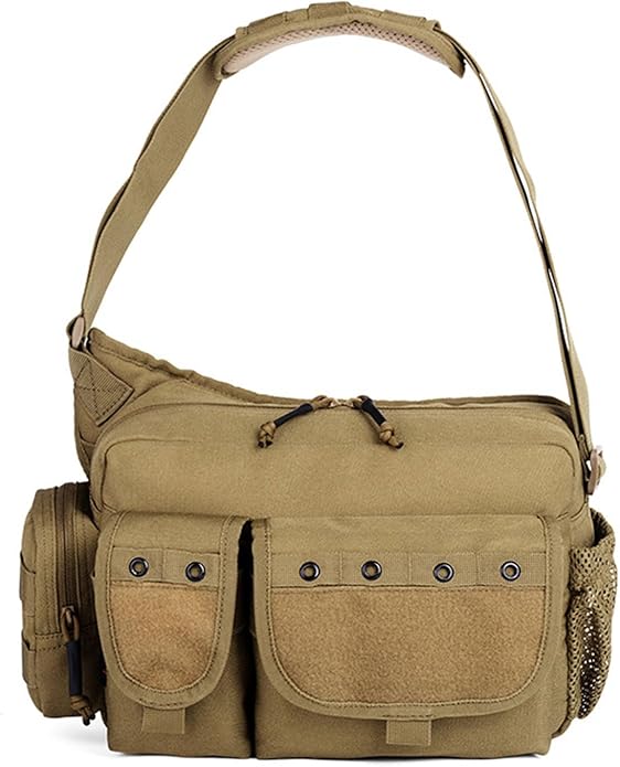Tactical Messenger Bag - Military Molle Briefcase Crossbody Shoulder Bags Sling Pack for Cycling Hunting Camping