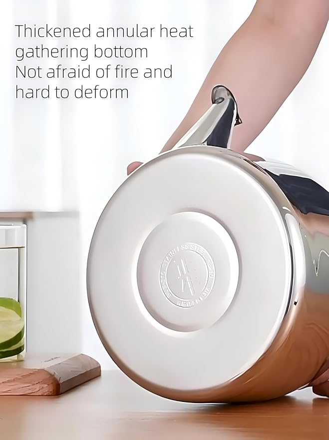 Whistling Stovetop Tea KettleFood Grade 316 Stainless SteelHot Water Fast to BoilStovetop Kettle with Ergonomic Handle4.2 Quart Capacity