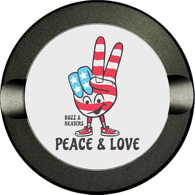 Buzz &amp Heaters Metal Container for Zyn | Metal Holder for Zyn |Metal Can for Zyn | Metal Container for Zyn Holder | Metal Pouch Cans for Zyn | Americana Gifts For Zyn| Peace &amp Love
