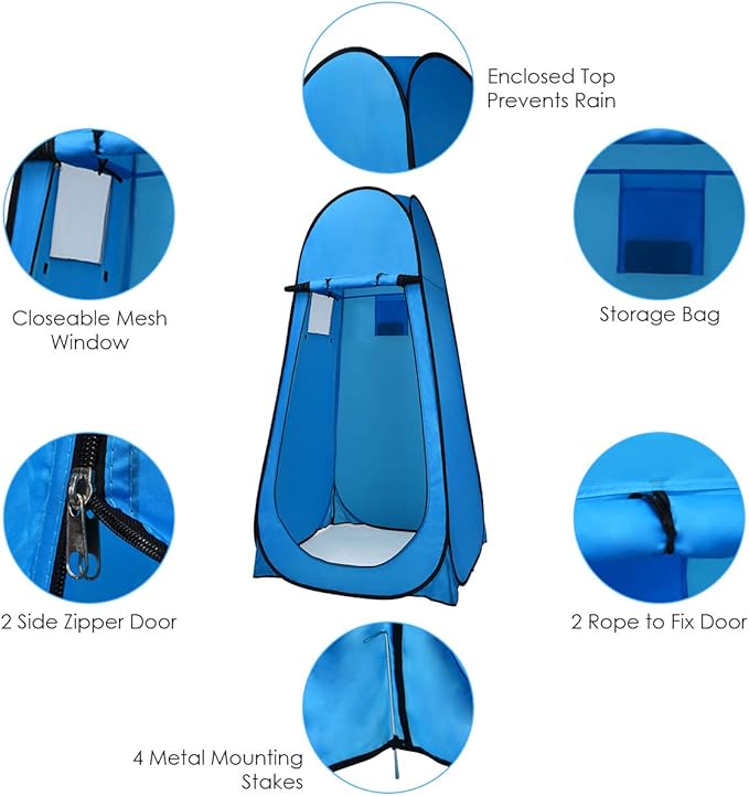 Giantex Pop Up Shower Tent Portable Camping Tent for Dressing Toilet Changing Room Outdoor Privacy Shelter