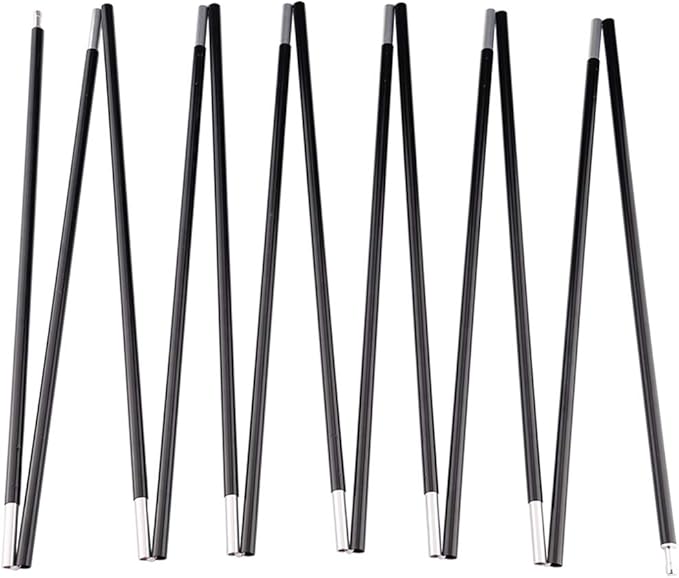 Aluminum Tent Poles Replacement Black Pre-Assembled Tent Pole 7001 T6 Heated Camping Tent Rod