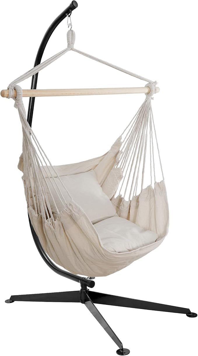 ZENY Hanging Chair Stand Hanging Hammock Stands Heavy Duty Steel C Stand Frame for Hanging Hammock Swing Chair Indoor Outdoor Stand Only
