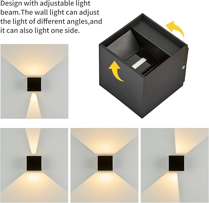 LANFU Dimmable Lighting 2700K|3500K|6000K LED Wall Sconce for Outdoor Light Fixture20W 100-110V House Garden Lights Outdoor Front Door Wall Lights Waterproof （2 Pack）