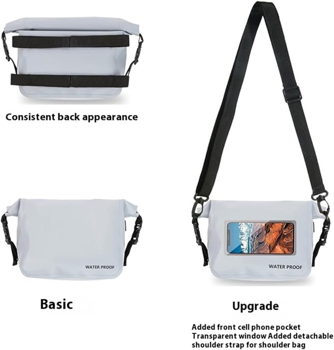 Large Capacity Lightweight PVC Dry Bag Casual Crossbody Bags for Hiking Beach Trip and Water Sports Gears Protecting Camping Dry Bag