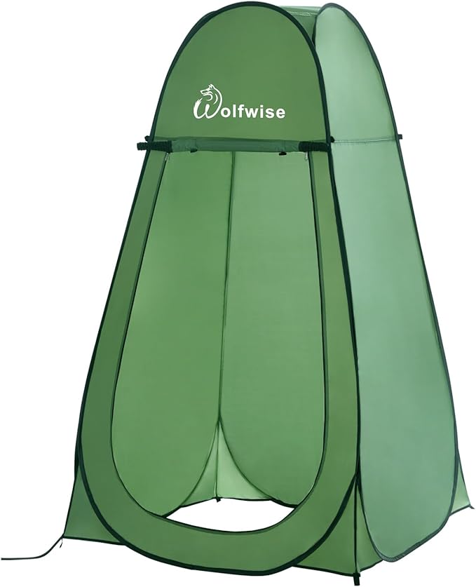 Wolfwise Pop Up Shower Tent for Camping Portable Instant Changing Tent with Ventilation Window &amp Carry Bag Privacy Bathroom Toilet for Beach &amp Outdoor Width 40  Height 75  Green