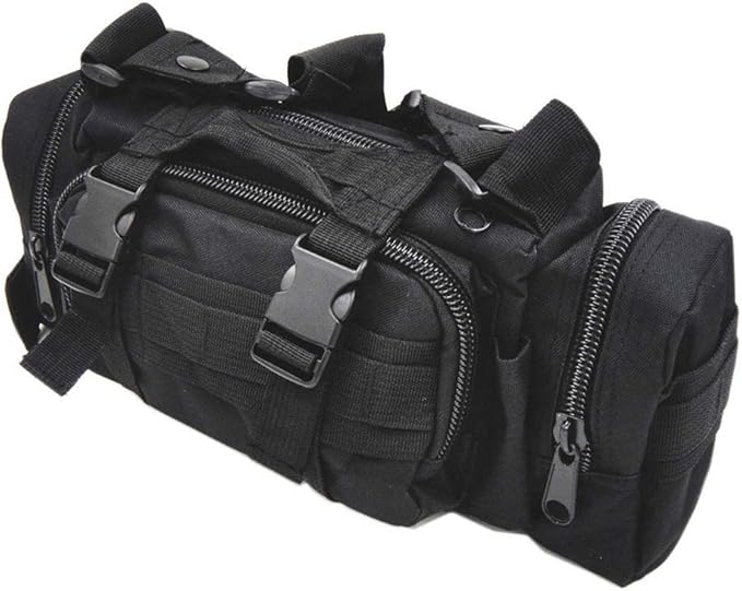 DLP Tactical Compact Range Bag/MOLLE Compatible EDC Bug Out Bag/Waist Pack (Black)