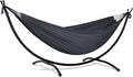 SUNCREAT Hammocks Standing Patio Hammock Portable Hammock with Stand Foldable Dark Gray