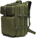 45L Military Tactical Backpacks Molle Army Assault Pack 3 Day Bug Out Bag Hiking Treeking Rucksack (Military Green)