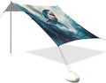 Fierce Shark Beach Tent Sun Shelter Set UPF50+ UV Protection 10.5 x 9.19 FT Camping Shade Canopy with Sandbags Sand Anchors Carrying Bag and Others