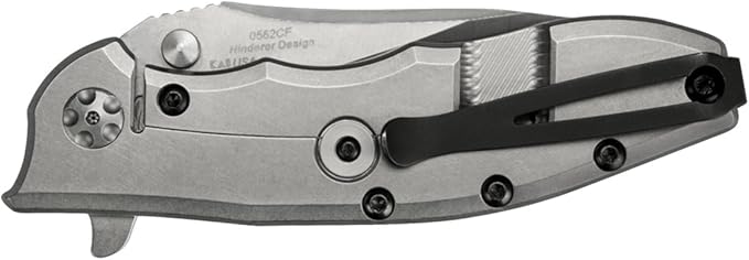 Zero Tolerance 0562CF Hinderer Slicer Folding Knife 3.5” CPM-20CV Stonewashed and Satin Steel Blade Carbon Fiber Front Handle KVT Ball-Bearing Opening Frame Lock and Reversible Pocketclip 5.5 OZ…