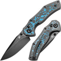 KANSEPT Apollo Pocket Knive 3.11Blackwash CPM S35VN Blade Black Titanium inlaid Arcticstorm Fatcarbon Handle with Thumb StudCross Bar Lock Folding for Men WomenSharp Camping Hiking Knives K2107V2