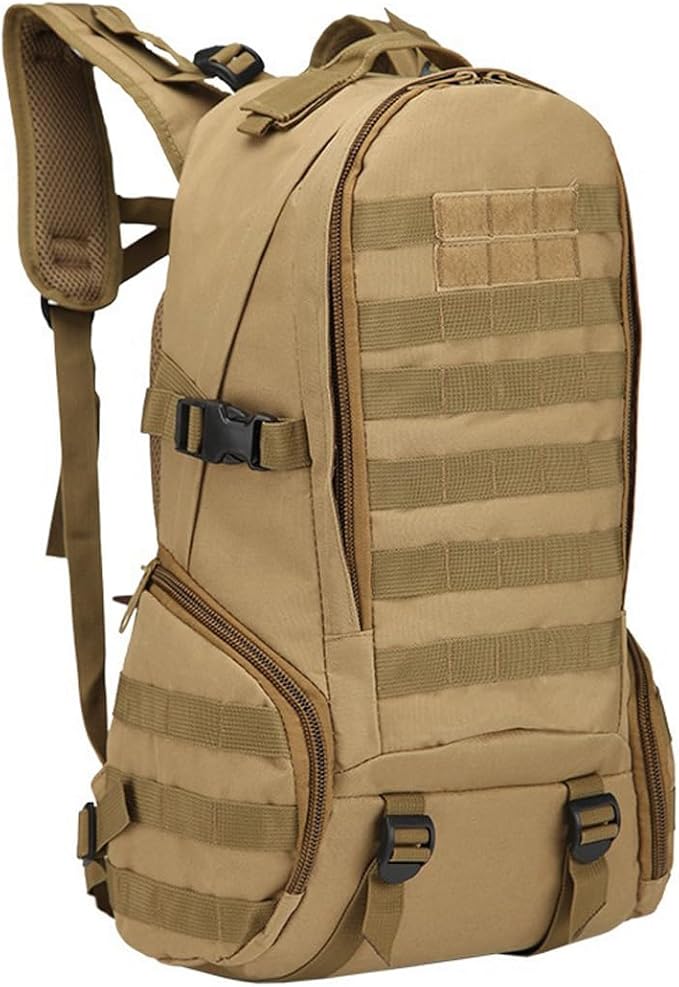 Tactical Backpack for Men Hiking Day Pack Molle Military Rucksack Waterproof 35L EDC Bag (Mud Color)