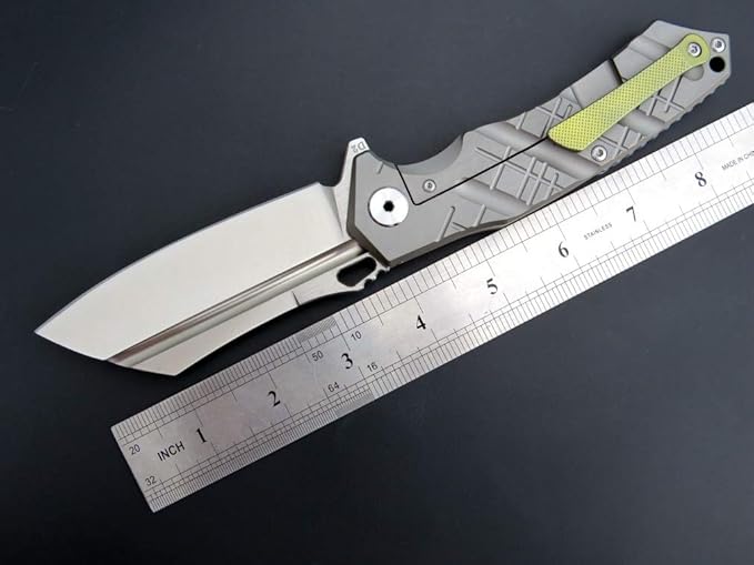 Eafengrow EF912 Folding Knife D2 Steel Blade and Titanium Alloy Handle Frame Lock Pocket Knife with Clip Multitool Knife for Outdoor SurvivalHiking Camping