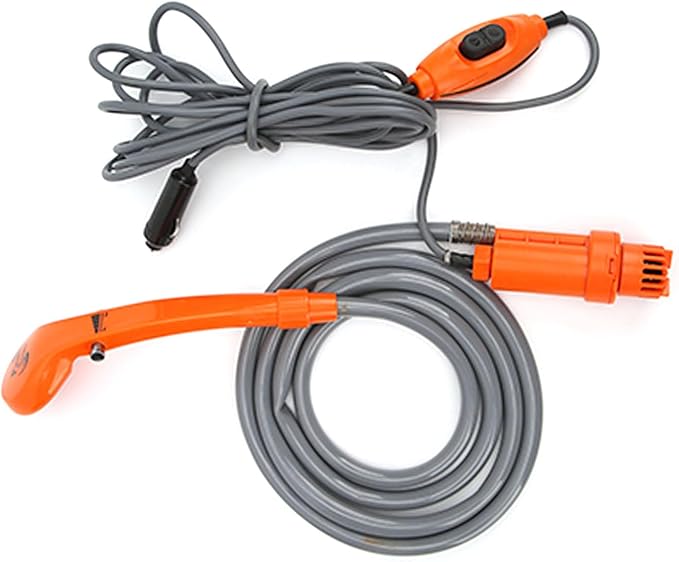 aqxreight Portable Outdoor Camping Shower with 12V Car Adapter for Hiking Pet Washing