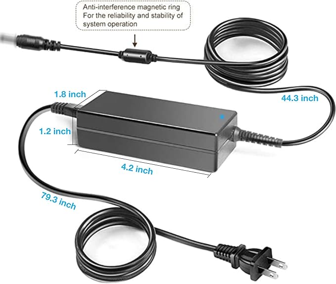AC/DC Adapter Compatible with BLUETTI EB55 EB55-GY EB55-OR Power Station Solar Generator LiFePO4 25-28V/10A 700W 537Wh Battery T200 Backup Supply Cord Cable Charger Mains PSU