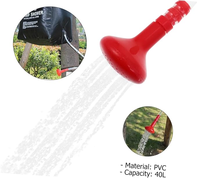 GANAZONO 1set Solar Shower Bag Outdoor Camping Water Heating Pouch for Hiking BBQ Travel and More Material Includes Nozzle and Hose