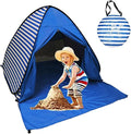 Pop Up Beach Tent Shade Sun Shelter UPF 50+ Canopy Cabana 2-3 Person for Adults Baby Kids Outdoor Activities Camping Fishing Hiking Picnic Touring(Dark Blue Stripes)