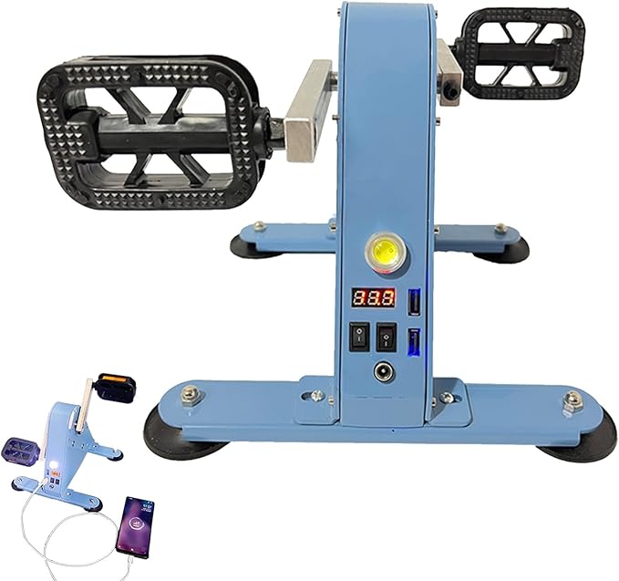 Foot Pedal Power Generator Emergency Pedal Generators with 2 USB Fast Charging Sockets 100w Portable Exercise Bike Generator Led Lighting Emergency Power Supply for Outdoor