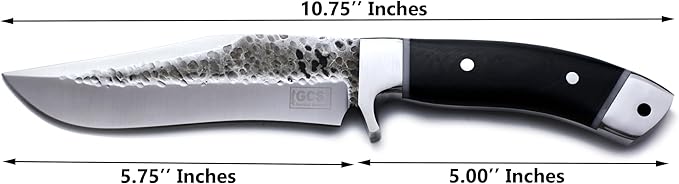 GCS Handmade Micarta Handle D2 Tool Steel Tactical knife Hunting Knife Camp Knife with leather sheath Full tang blade designed for Hunting &amp EDC GCS 240 (B084HMX2DM)