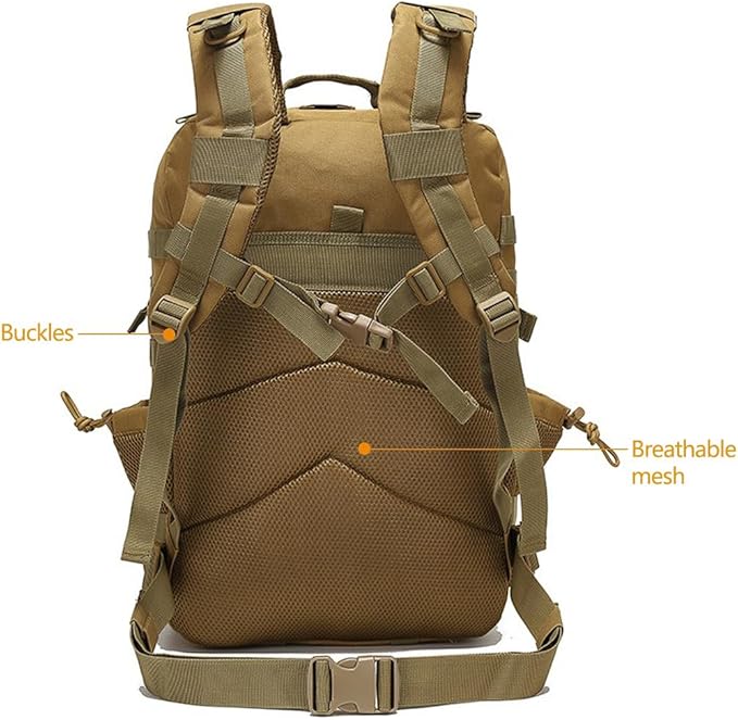 Tactical Backpack Military Backpacks 45L Army Backpacks Large Waterproof Bug out Bag for Fishing Hiking Hunting (Black CP)