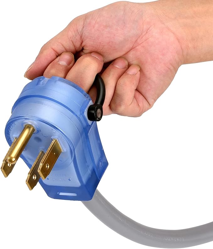 50Amp RV/Range/Generator Power Cord NEMA 14-50P with 14-50R Series Connector to 14-50R Adapter1.5 FT (50MF/50F Gray)