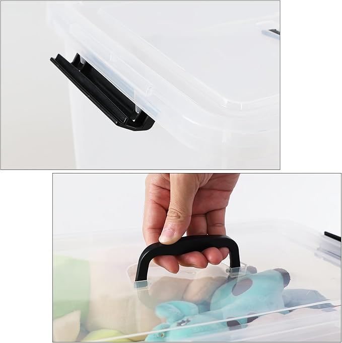 4-Pack 17.5 Quart Clear Storage Box Plastic Storage Bin with Lids