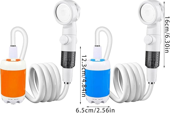 Pack of 2 Wireless Rechargeable Portable Shower Uprgades for Outdoor Camping Bathing Pet &amp Garden Watering
