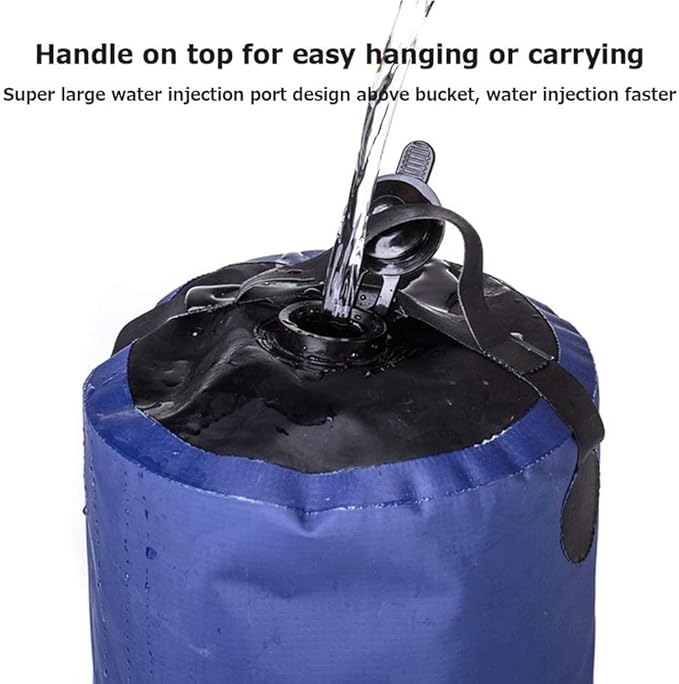 11 Litre Solar Heated Shower Bag Outdoor Shower Camping Portable Pressure Shower with Foot Pump Garden Shower