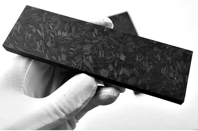Blank Material For Resin Knife Handle 2pcs Luminous Green Carbon Fiber Board with Marble Texture(135x40x5mm)