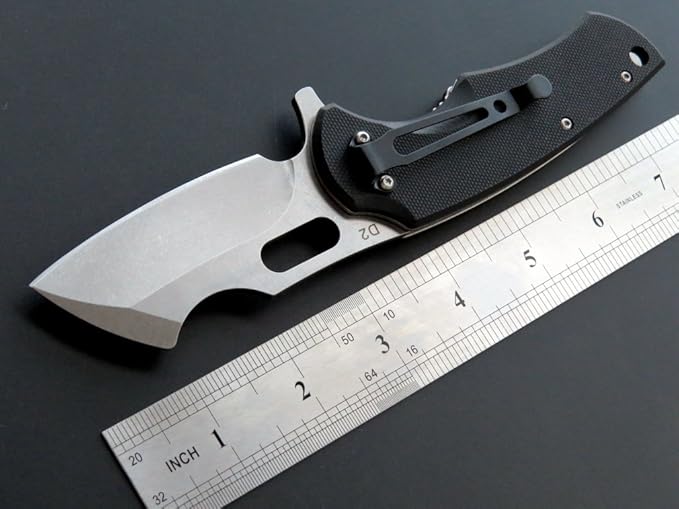 Eafengrow Pocket Knives D2 Blade and G10 Handle Folding Camping Knife Mini Outdoor Pocket Knife Survival Tool (EF13-black)