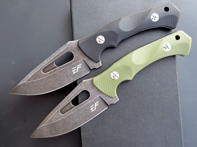 Eafengrow EF109 Fixed Blade Knife D2 Steel Blade G10 Handle Field Utility Knife with Kydex Sheath for Outdoor Camping Hiking (Green)
