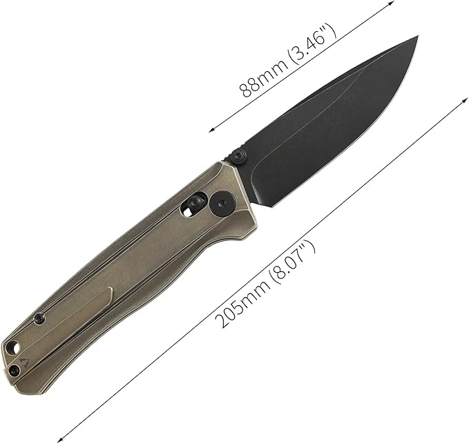 CMB Braveman EDC Knife Folding Pocket knife with Clip for Men and Women Crossbar Lock Knife with S35VN Steel Blade Titanium Handle for Outdoors Camping Hiking-CMB-17 (CMB-17C)
